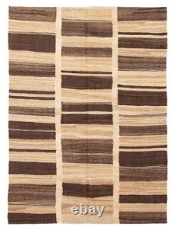 Vintage Hand Woven Carpet 4'9 x 6'7 Traditional Wool Kilim Rug