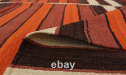 Vintage Hand Woven Carpet 5'11 x 11'3 Traditional Wool Kilim Rug