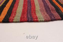 Vintage Hand Woven Carpet 5'1 x 9'3 Traditional Wool Kilim Rug