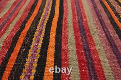 Vintage Hand Woven Carpet 5'1 x 9'3 Traditional Wool Kilim Rug