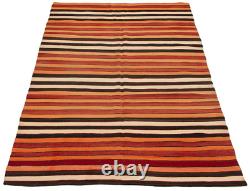 Vintage Hand Woven Carpet 5'4 x 11'0 Traditional Wool Kilim Rug