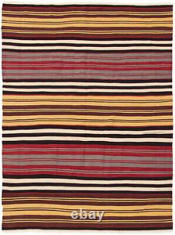 Vintage Hand Woven Carpet 5'4 x 7'5 Traditional Wool Kilim Rug