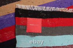 Vintage Hand Woven Carpet 5'4 x 9'1 Traditional Wool Kilim Rug