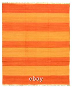 Vintage Hand Woven Carpet 7'10 x 9'10 Traditional Wool Kilim Rug