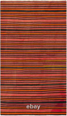 Vintage Hand Woven Kilim Rug 5'11 x 10'3 Traditional Wool Carpet