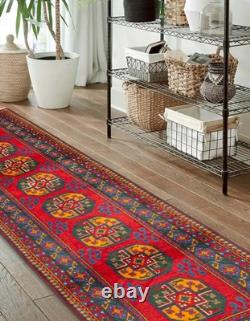 Vintage Hand-knotted Runner Rug 2'8 x 9'6 Traditional Oriental Wool Carpet