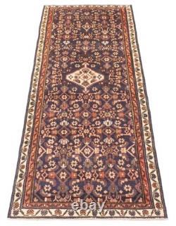 Vintage Hand-knotted Runner Rug 3'3 x 9'9 Traditional Oriental Wool Carpet