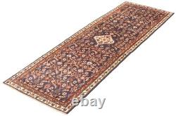 Vintage Hand-knotted Runner Rug 3'3 x 9'9 Traditional Oriental Wool Carpet