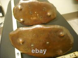 Vintage Handmade Solid Copper Baby Bootie Candlesticks One-of-a kind
