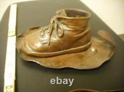 Vintage Handmade Solid Copper Baby Bootie Candlesticks One-of-a kind