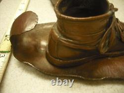 Vintage Handmade Solid Copper Baby Bootie Candlesticks One-of-a kind