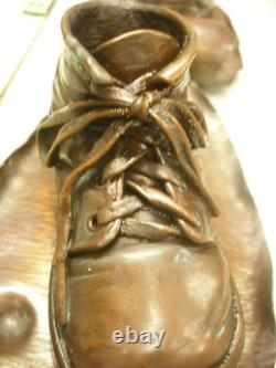Vintage Handmade Solid Copper Baby Bootie Candlesticks One-of-a kind