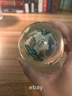 Vintage Japanese hand painted landscape paperweight one of a kind