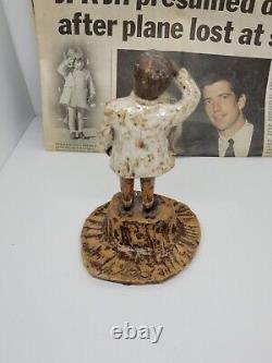 Vintage John F Kennedy Jr Salute Ceramic Sculpture Signed One of A Kind Gem