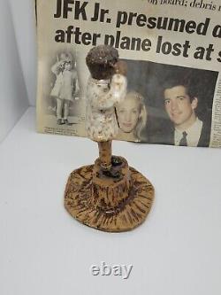 Vintage John F Kennedy Jr Salute Ceramic Sculpture Signed One of A Kind Gem