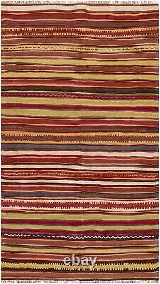 Vintage Kilim Rug 4'11 x 8'8 Traditional Wool Hand Woven Carpet