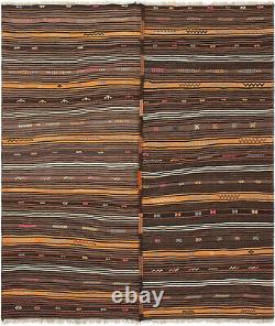 Vintage Kilim Rug 5'11 x 6'10 Traditional Wool Hand Woven Carpet