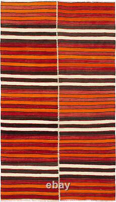 Vintage Kilim Rug 5'7 x 10'1 Traditional Wool Hand Woven Carpet