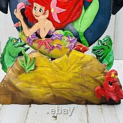 Vintage Little Mermaid One Of A Kind Wooden 2-D Wall Art Ariel Ursula Flounder