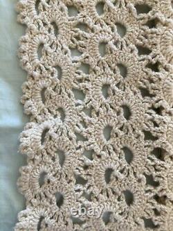 Vintage MAINE crochet bedspread handmade wool from Maine sheep. One of a Kind