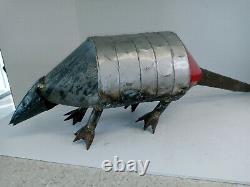 Vintage Metal Folk Art Armadillo Welding Handmade Shop Art One of a Kind