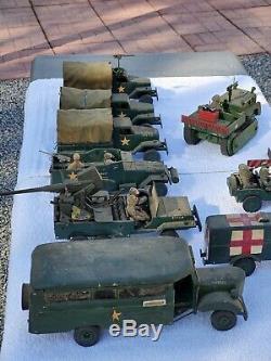 Vintage ONE OF A KIND WWII 1940s US Military Wood Jeep Tank Truck Motor Pool Lot