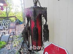 Vintage ONE OF A KIND gothic exotic ceiling Lamp tin Steel Spectacular