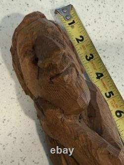 Vintage One Of A Kind Rare Hand Carved Folk Art Of Man Wall Art 15