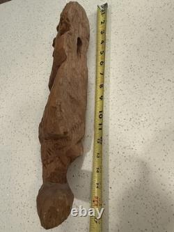 Vintage One Of A Kind Rare Hand Carved Folk Art Of Man Wall Art 15