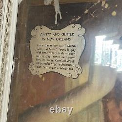 Vintage One of a kind AD poster Gay New Orleans Mardi Gras Home Office ART frame