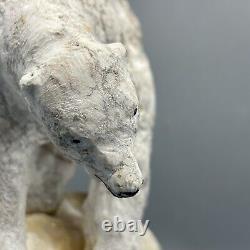 Vintage Polar Bear Sculpture One Of A Kind Stone Signed NG Repay 1995 8