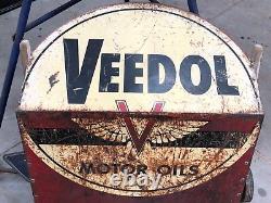 Vintage VEEDOL Sign Motor Oil Morter Mix Container Gas Oil OLD One of a kind