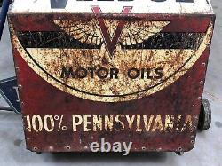 Vintage VEEDOL Sign Motor Oil Morter Mix Container Gas Oil OLD One of a kind