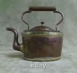 Vintage copper tea pot Kettle handmade brass weld one of a kind unique RARE
