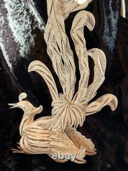 Vintage one of a kind. 925 silver PEACOCK figurine statue