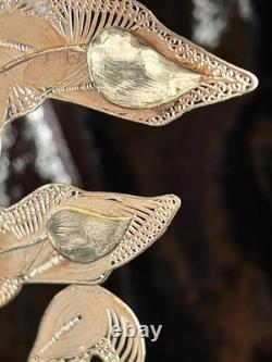 Vintage one of a kind. 925 silver PEACOCK figurine statue