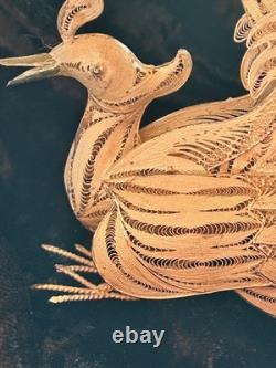 Vintage one of a kind. 925 silver PEACOCK figurine statue