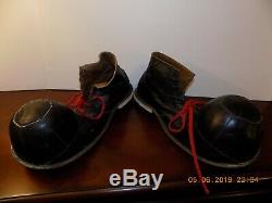 Vtg LEATHER CLOWN SHOES Circus One of a Kind! HOBOBum Professionally Made