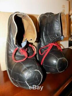Vtg LEATHER CLOWN SHOES Circus One of a Kind! HOBOBum Professionally Made