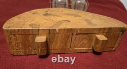 Vtg One Of Kind Handmade Carved Wood Trinket Box With Hidden Drawers 9 Rare