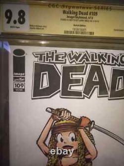 WALKING DEAD #109 SKETCHED by Larry Welz CHERRY as MICHONNE one of a kind