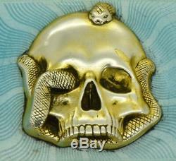 WOW! One of a kind Sterling silver&enamel Masonic Skull&Snake cigarette case
