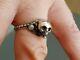 Wow! Rare One Of A Kind Antique Vintage German Memento Mori Skull Silver Ring