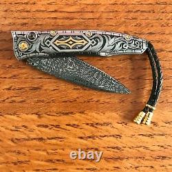 William Henry Knife B30 One Of A Kind Hand Engraved 24k Gold Inlays Retail $6700