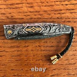 William Henry Knife B30 One Of A Kind Hand Engraved 24k Gold Inlays Retail $6700