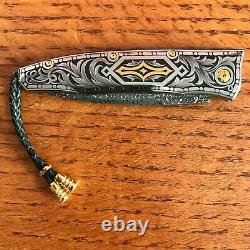 William Henry Knife B30 One Of A Kind Hand Engraved 24k Gold Inlays Retail $6700