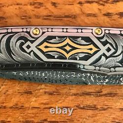 William Henry Knife B30 One Of A Kind Hand Engraved 24k Gold Inlays Retail $6700