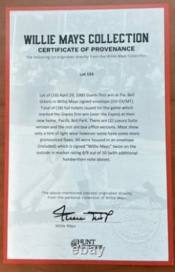 Willie Mays Twice Autographed Envelope One Of a Kind The Willie Mays Collection