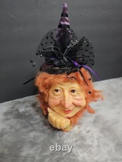 Witch Handmade One Of A Kind Whimsical Art Pumpkin Figurine 10 Rustic Decor