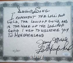 Wizard Of Oz-Autographed Lollipop Kids Collection 1 Of A Kind JSA Only One